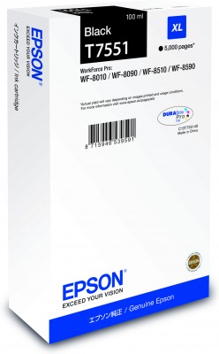 Epson atrament WF8000 series black XL - 100ml